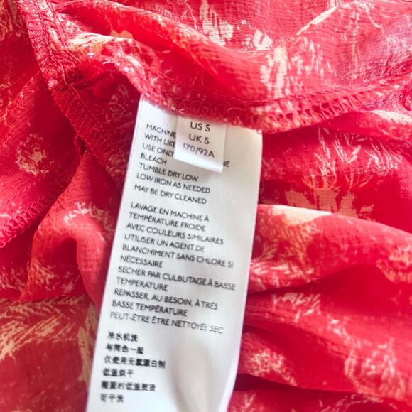 Free People These Dreams Orange & Ivory Floral Boho Long Sleeve Dress Small - Picture 8 of 12